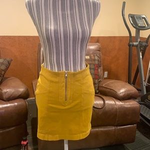 Yellow mini skirt